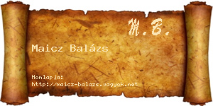 Maicz Balázs névjegykártya