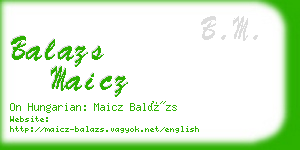 balazs maicz business card